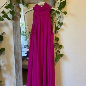 Fuschia high neck dress